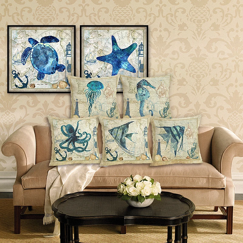 Mediterranean Creativity Pillow Case Sofa Cushion Soft Pillow Cover Marine Life Cushion Cover Bedding Pillows Case Linen Square
Mediterranean Creativity Pillow Case Sofa Cushion Soft Pillow Cover Marine Life Cushion Cover Bedding Pillows Case Linen Square