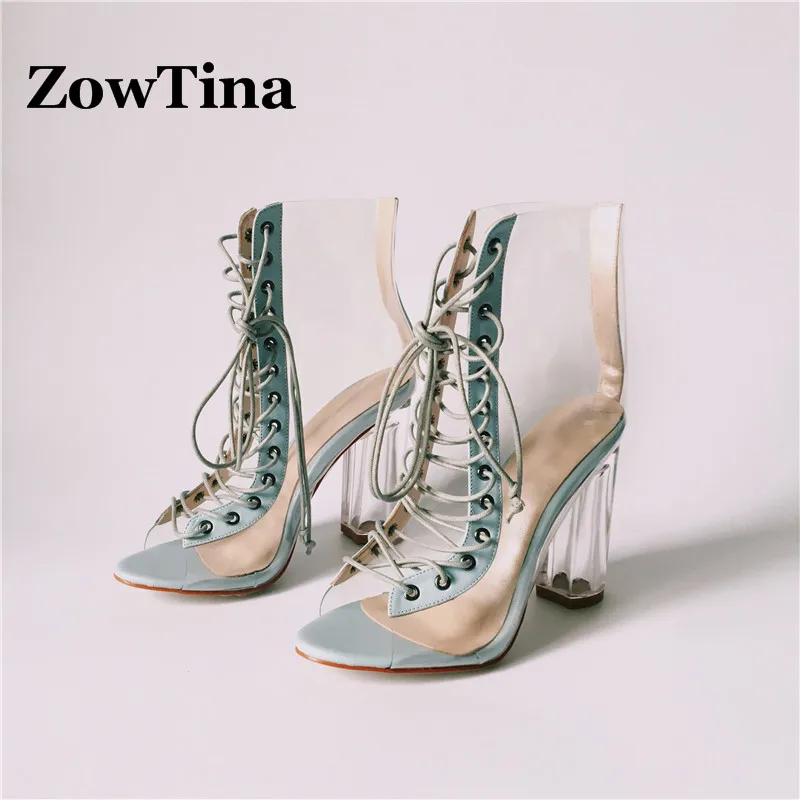 Women Transparent PVC Ankle Boots Open Toe Botas Mujer Gladiator High Heels Booties Fashion Scarpe Donna Chunky Heels Chaussure
Women Transparent PVC Ankle Boots Open Toe Botas Mujer Gladiator High Heels Booties Fashion Scarpe Donna Chunky Heels Chaussure