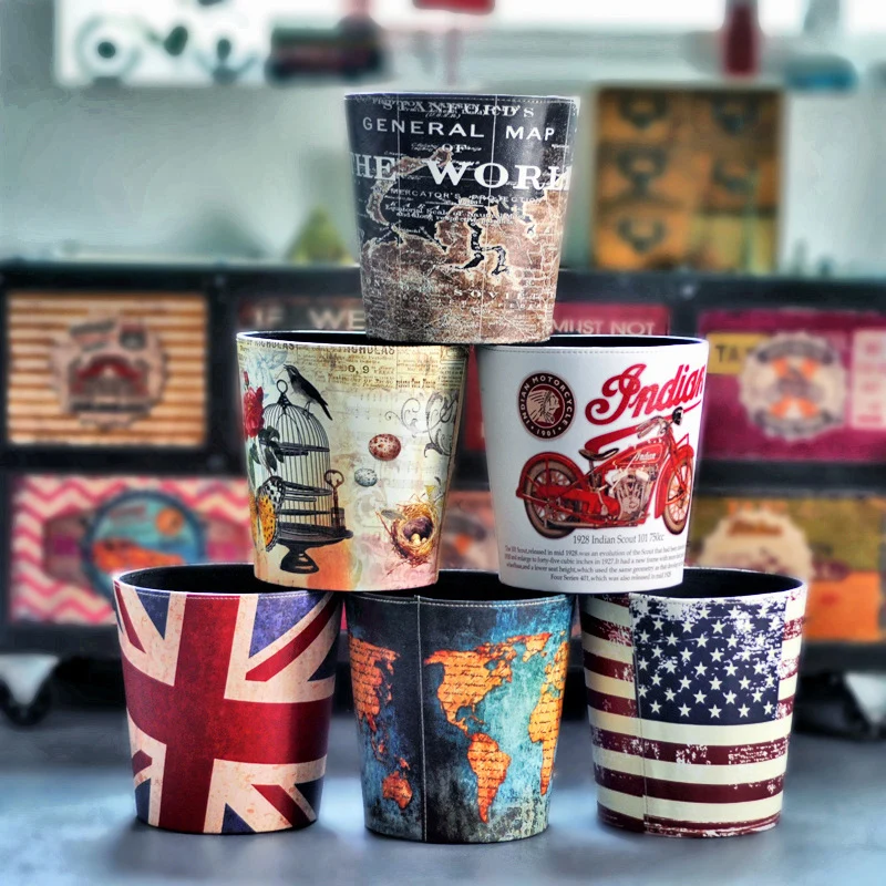 Creative Vintage Leather Trash Can Living Room Bedroom Terrace Office Paper Bucket Kitchen Bathroom Waterproof Trash Bin
Creative Vintage Leather Trash Can Living Room Bedroom Terrace Office Paper Bucket Kitchen Bathroom Waterproof Trash Bin