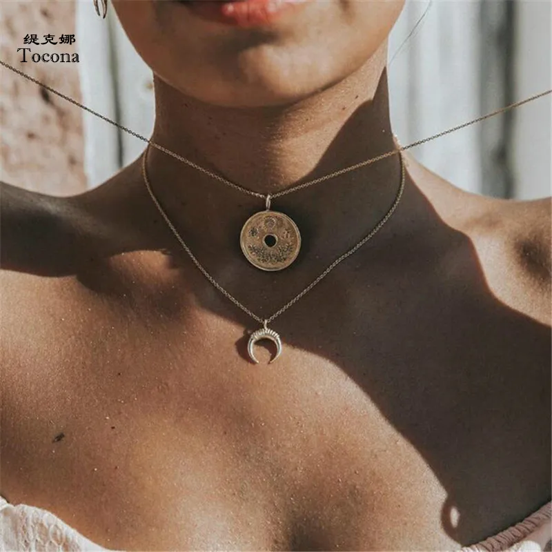 Tocona Vintage Horn Moon Coin Pendant Necklaces for Women Gold Alloy Collar Charm MultiLayer Necklace Statement Jewelry 6033
Tocona Vintage Horn Moon Coin Pendant Necklaces for Women Gold Alloy Collar Charm MultiLayer Necklace Statement Jewelry 6033