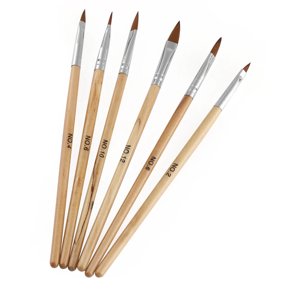 6PC Pro Round Sable Acrylic UV Gel Nail Art Brushes Drawing Painting Pen Manicure Decoration Makeup Tools Size 2/4/6/8/10/12
6PC Pro Round Sable Acrylic UV Gel Nail Art Brushes Drawing Painting Pen Manicure Decoration Makeup Tools Size 2/4/6/8/10/12