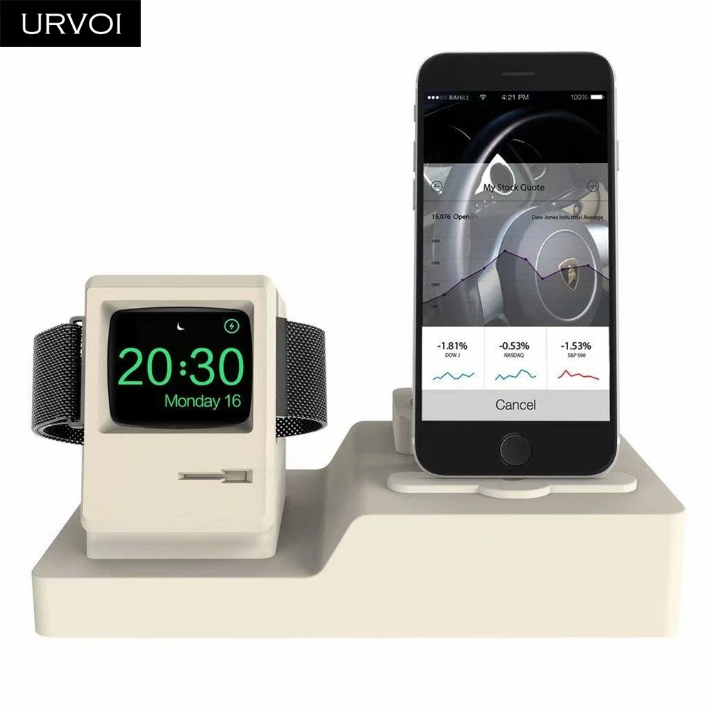 URVOI 3 in 1 Holder for Apple Watch series 5 4 3 2 1 iPhone stand watchOS keeper Airpods PC home charging dock silicone repair
URVOI 3 in 1 Holder for Apple Watch series 5 4 3 2 1 iPhone stand watchOS keeper Airpods PC home charging dock silicone repair