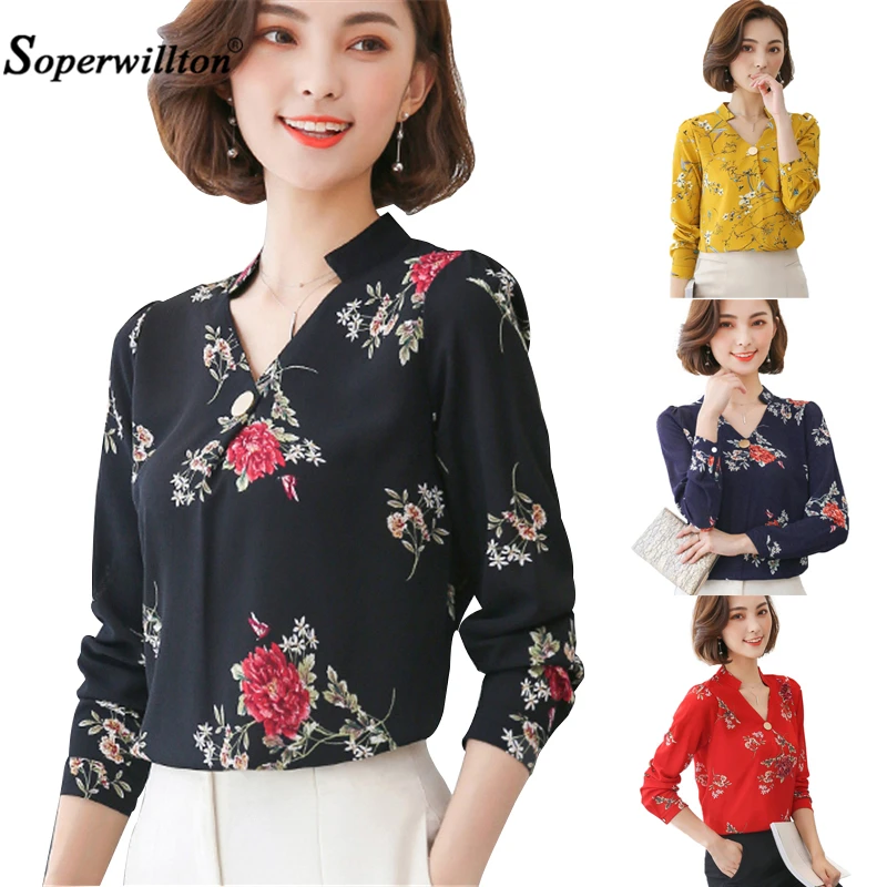 2018 New Ladies Shirts Women Blouse Shirt For Work Casual Plus Size M-4XL Top Sexy V-Neck long Sleeve Chiffon flower Print Tops
2018 New Ladies Shirts Women Blouse Shirt For Work Casual Plus Size M-4XL Top Sexy V-Neck long Sleeve Chiffon flower Print Tops