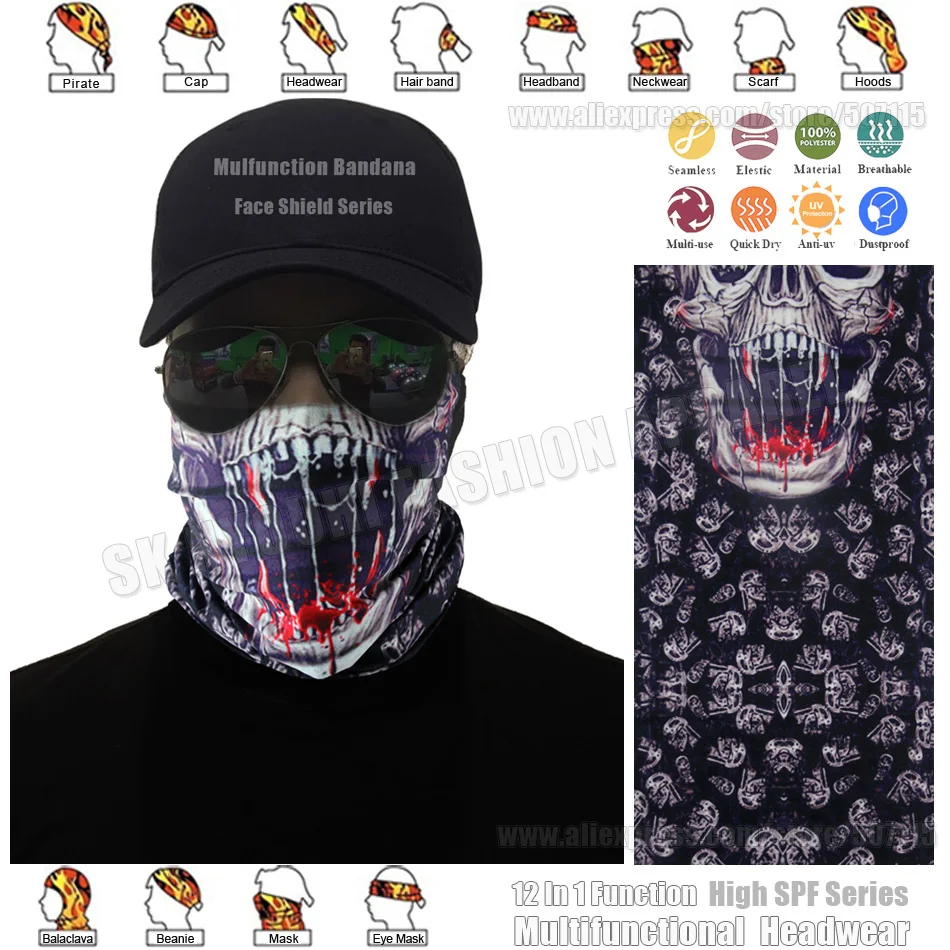 2017 Top Popular Skull Face Mask High Quality Multifunctional Bandana Outdoors Travel Anti-UV Seamless Tube Scarf Magic Bandana
2017 Top Popular Skull Face Mask High Quality Multifunctional Bandana Outdoors Travel Anti-UV Seamless Tube Scarf Magic Bandana