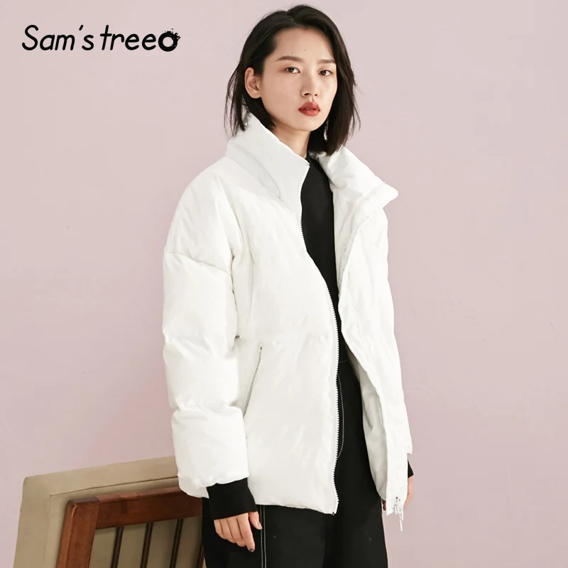 Samstree White Solid Zipper Warmness Pocket Down Coats Women 2019 Winter Orange Pure Stand Collar Thick Office Ladies Outwear
Samstree White Solid Zipper Warmness Pocket Down Coats Women 2019 Winter Orange Pure Stand Collar Thick Office Ladies Outwear