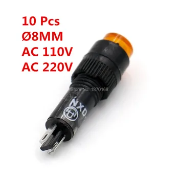 10 Pcs / Lots x AC 220V / 110V 8mm 0.31" Yellow Neon Indicator Pilot Signal Light Round Lamp NXD-215
10 Pcs / Lots x AC 220V / 110V 8mm 0.31" Yellow Neon Indicator Pilot Signal Light Round Lamp NXD-215