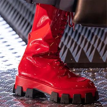 Riding Classics Boots Women Mid Calf Leather Botas Mujer Military Retro Lace-up Shoes Women Platform Flat Bota Feminina Fashion
Riding Classics Boots Women Mid Calf Leather Botas Mujer Military Retro Lace-up Shoes Women Platform Flat Bota Feminina Fashion