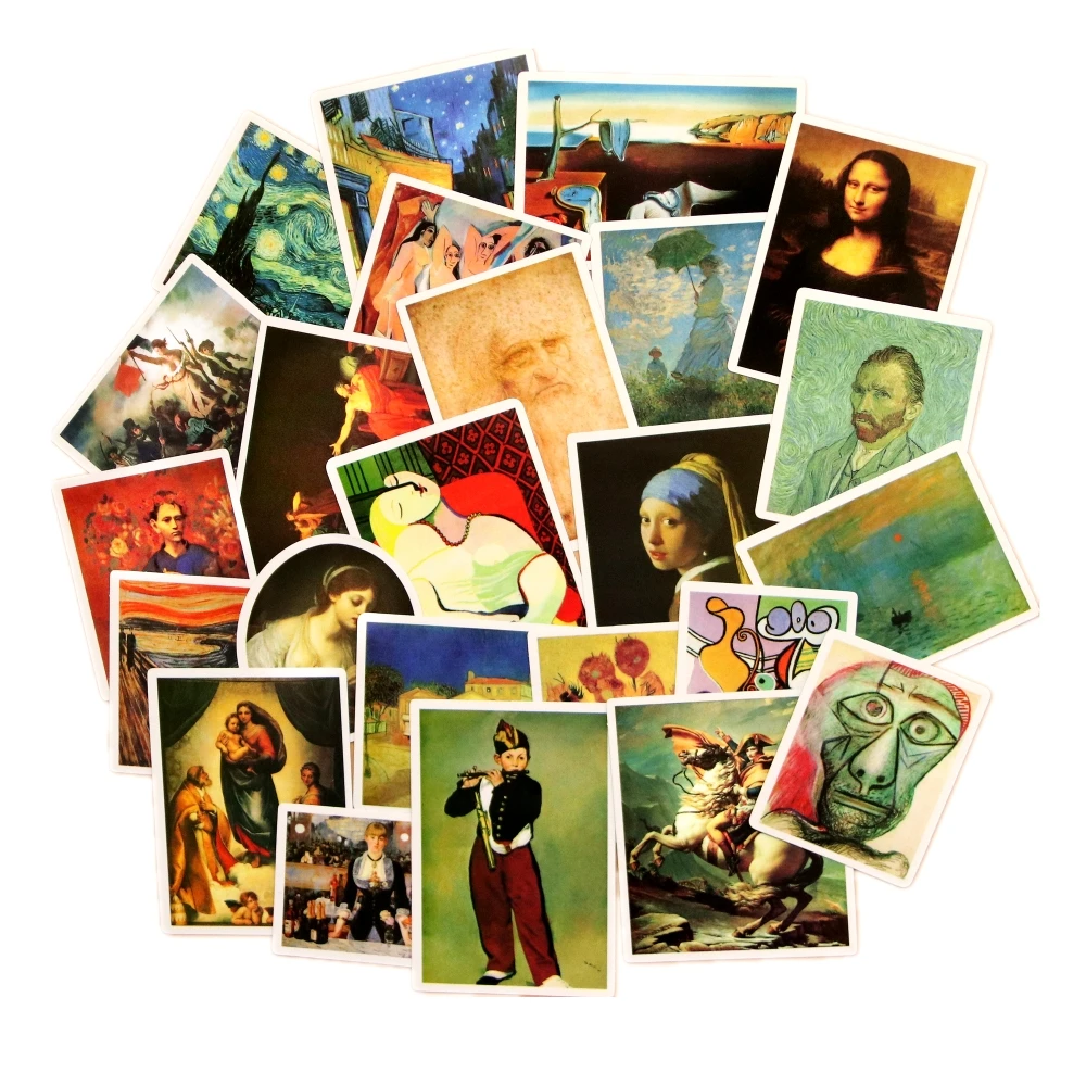 24PCS Famous painting stickers Van Gogh Oil Painting Pattern Mona Lisa world masterpiece cool laptop decoration sticker
24PCS Famous painting stickers Van Gogh Oil Painting Pattern Mona Lisa world masterpiece cool laptop decoration sticker