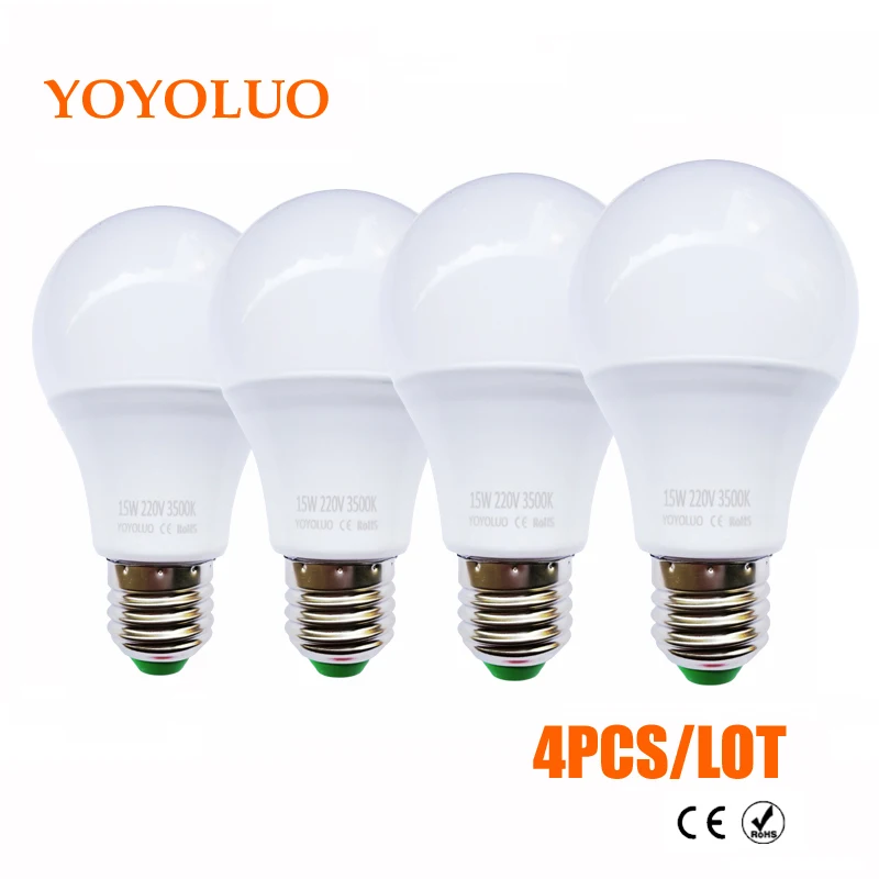 4PCS/Lot LED Bulb Lamps E27 110 220V Light Bulb Smart IC Real Power 3W 5W 7W 9W 12W 15W High Brightness Lampada LED Bombillas
4PCS/Lot LED Bulb Lamps E27 110 220V Light Bulb Smart IC Real Power 3W 5W 7W 9W 12W 15W High Brightness Lampada LED Bombillas