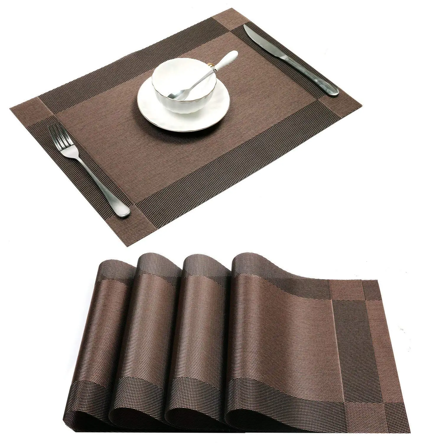 METABLE 6pcs Placemat, Crossweave Woven Vinyl Non-Slip Insulation Placemat Washable Table Mats Set ( HK Coffee)
METABLE 6pcs Placemat, Crossweave Woven Vinyl Non-Slip Insulation Placemat Washable Table Mats Set ( HK Coffee)
