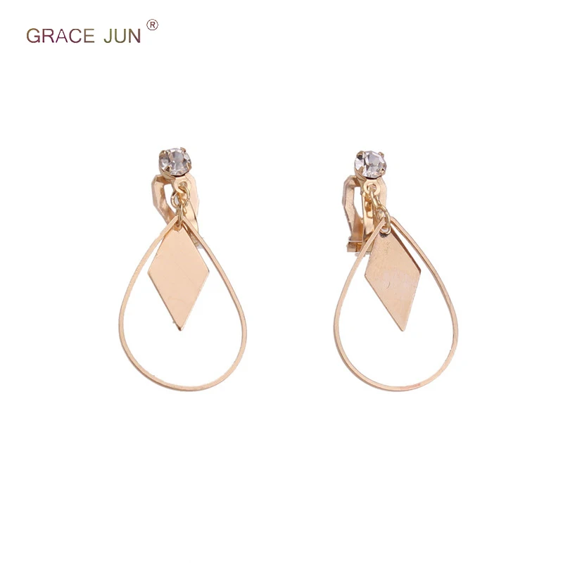 Korea Style Gold Color Rhinestone Water Drop Shape Clip on Earrings No Pierced for Girl's Fashion Luxury Rectangle Ear Clip Gift
Korea Style Gold Color Rhinestone Water Drop Shape Clip on Earrings No Pierced for Girl's Fashion Luxury Rectangle Ear Clip Gift