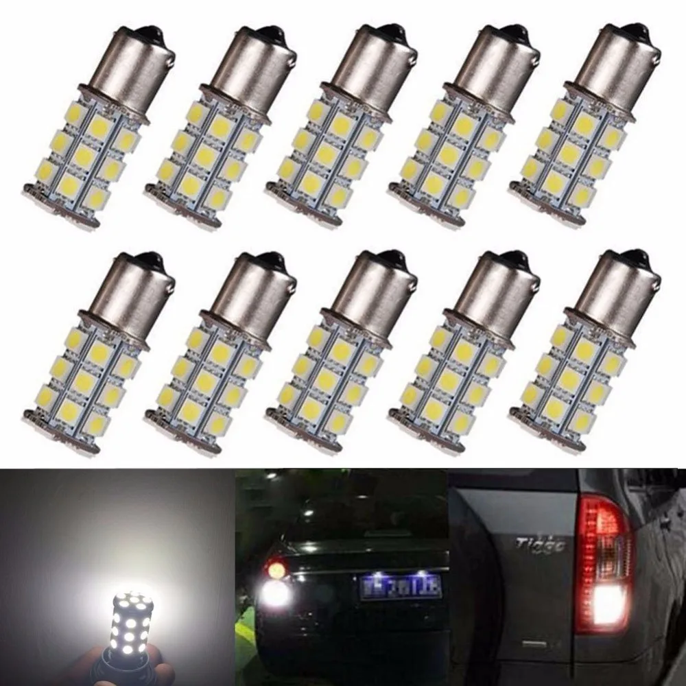 10Pcs Car RV 1156 BA15S 1141 1003 7506 27-SMD 5050 Turn Signal Reverse Backup White LED Light bulb
10Pcs Car RV 1156 BA15S 1141 1003 7506 27-SMD 5050 Turn Signal Reverse Backup White LED Light bulb