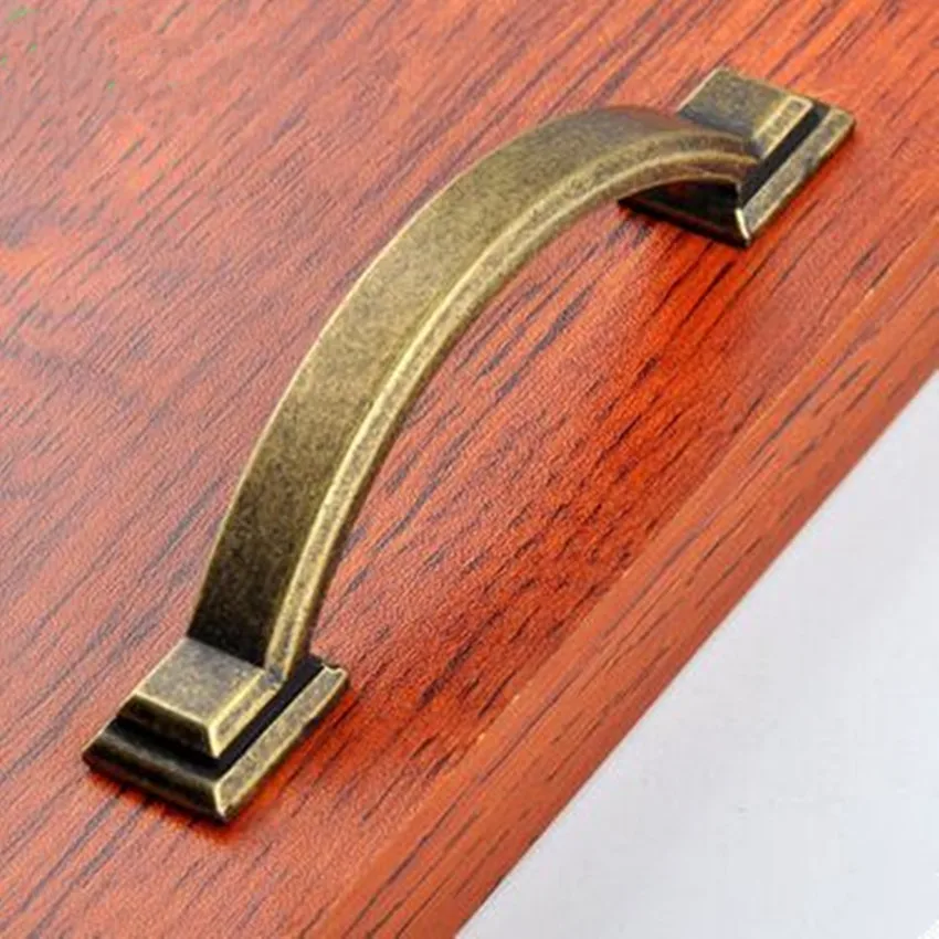 

76mm Retro rustico furniture handles bronze drawer cabinet pull antique iron dresser cupboard door handle black vintage brass 3"