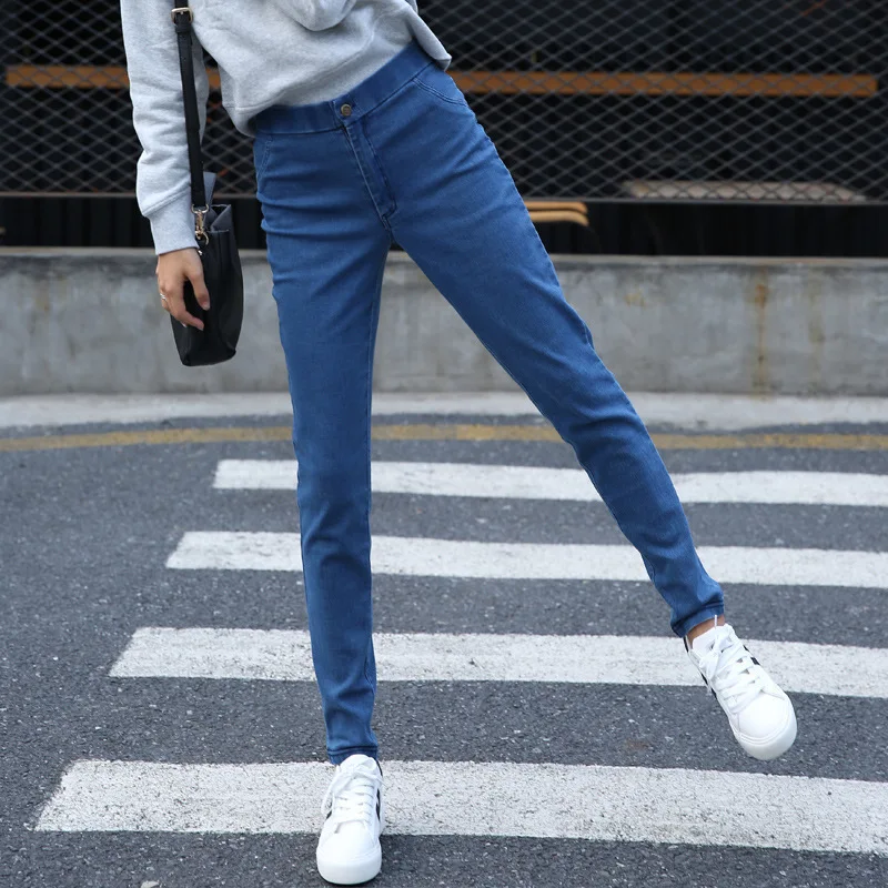 Women Fashion High Waist Slim Pencil Pants Trousers Autumn Casual Elastic Jeans Pants
Women Fashion High Waist Slim Pencil Pants Trousers Autumn Casual Elastic Jeans Pants