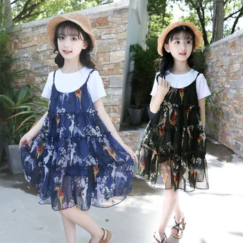 Girls Set 2018 New Summer Round Neck Short Sleeve T-Shirt Children Korean Chiffon Princess Dress Two Piece Set Children's Wear
Girls Set 2018 New Summer Round Neck Short Sleeve T-Shirt Children Korean Chiffon Princess Dress Two Piece Set Children's Wear