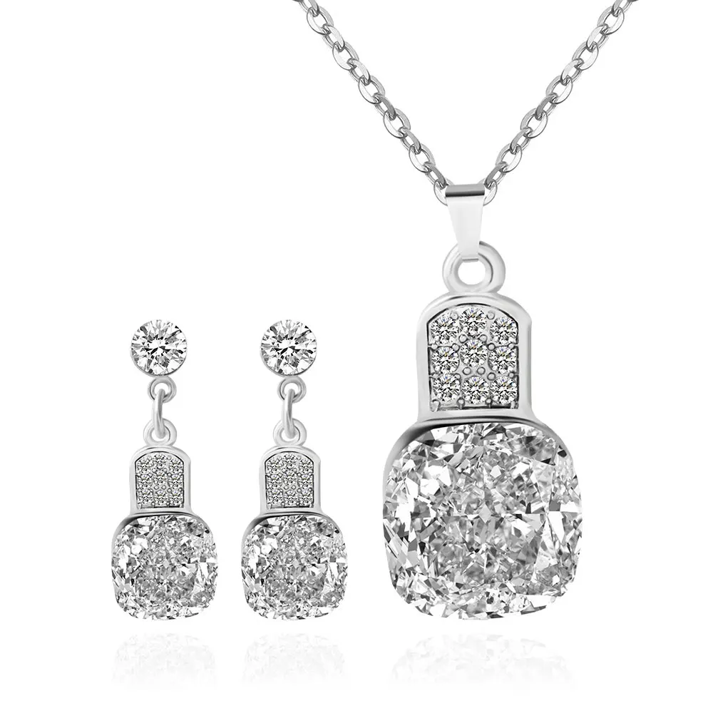 F&U Silver Color Pendant Necklace and Dangle Earrings Fashion Cheap Wholesale Jewelry Sets for Wedding
F&U Silver Color Pendant Necklace and Dangle Earrings Fashion Cheap Wholesale Jewelry Sets for Wedding