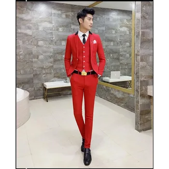 Slim Fit 3 Pieces men Wedding Prom Suits (Jacket+Vest+Pants) 2017 Fashion Modern Latest Coat Pants Design red mens suit Tuxedo
Slim Fit 3 Pieces men Wedding Prom Suits (Jacket+Vest+Pants) 2017 Fashion Modern Latest Coat Pants Design red mens suit Tuxedo