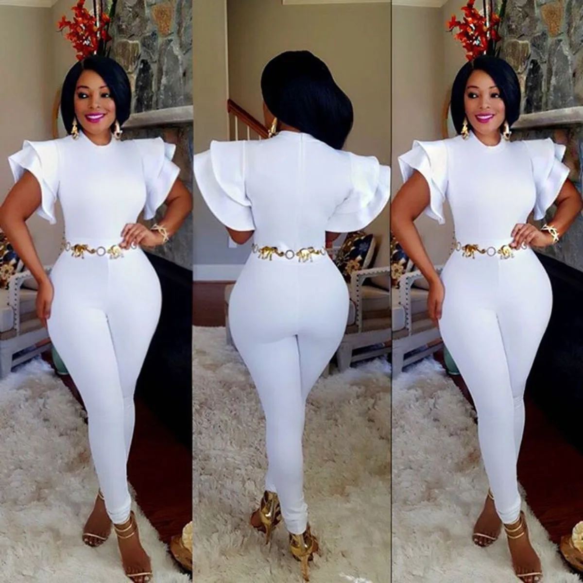 Long Overalls For Women Elegant Plus Size Ladies Jumpsuits Bodycon Summer Clubwear Female Jumpsuit Short Sleeve Bodysuit White 
Long Overalls For Women Elegant Plus Size Ladies Jumpsuits Bodycon Summer Clubwear Female Jumpsuit Short Sleeve Bodysuit White