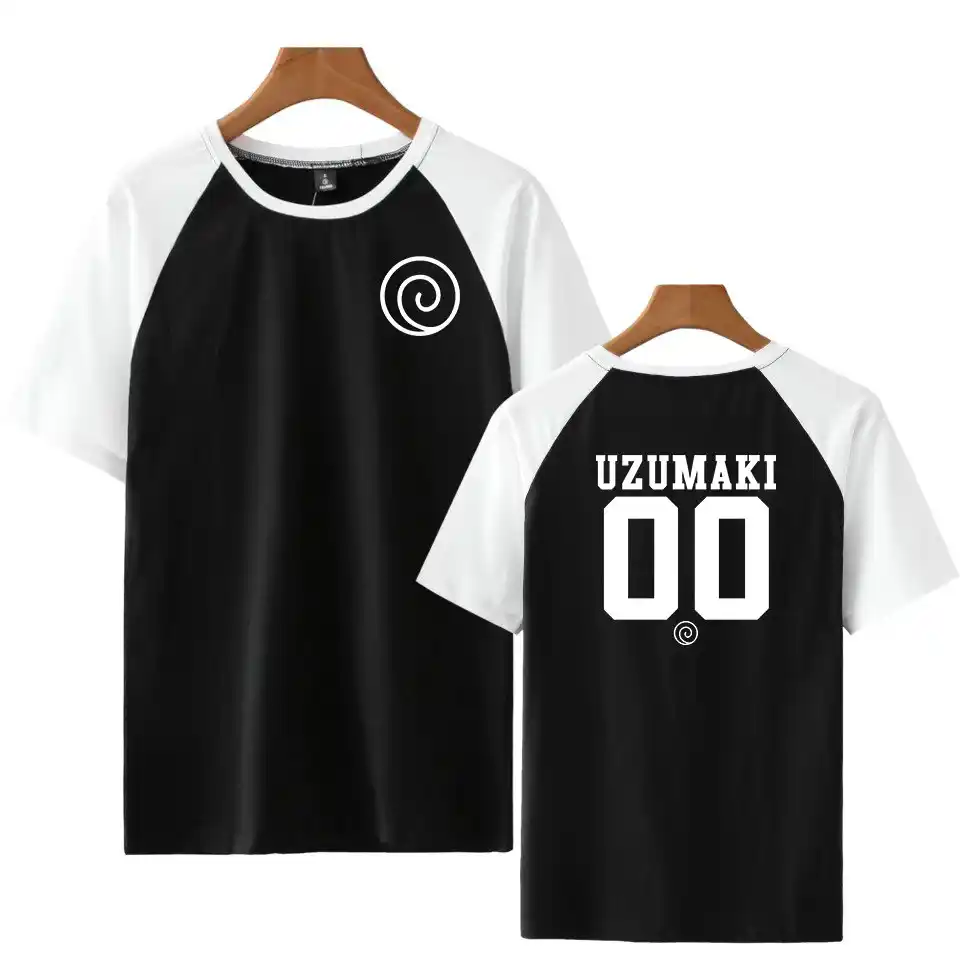 夏ホット販売アニメ Naruto うちははたけうずまき一族バッジプリント半袖 Tシャツプラスサイズヒップホップ Camiseta Masculina Gooum