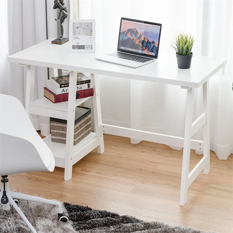Modern White Computer Desk with 2 Open Tiers Shelves Office Writing Desk Workstation Computer Laptop Table Furniture HW59243WH
Modern White Computer Desk with 2 Open Tiers Shelves Office Writing Desk Workstation Computer Laptop Table Furniture HW59243WH