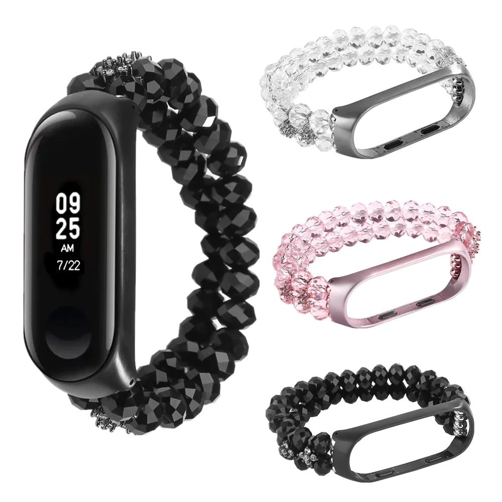 Женский Стильный Кристальный браслет для Xiaomi Mi Band 5/4/3 ремешок умных часов сменный