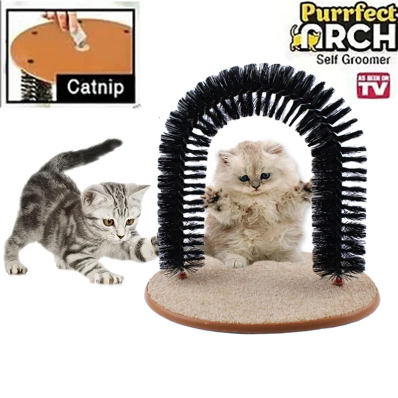 Image 2016 New Plastic Bristles Purrfect Arch Cat Groomer Cat Massager Cat Scratcher Toy For Cat With Free Catnip