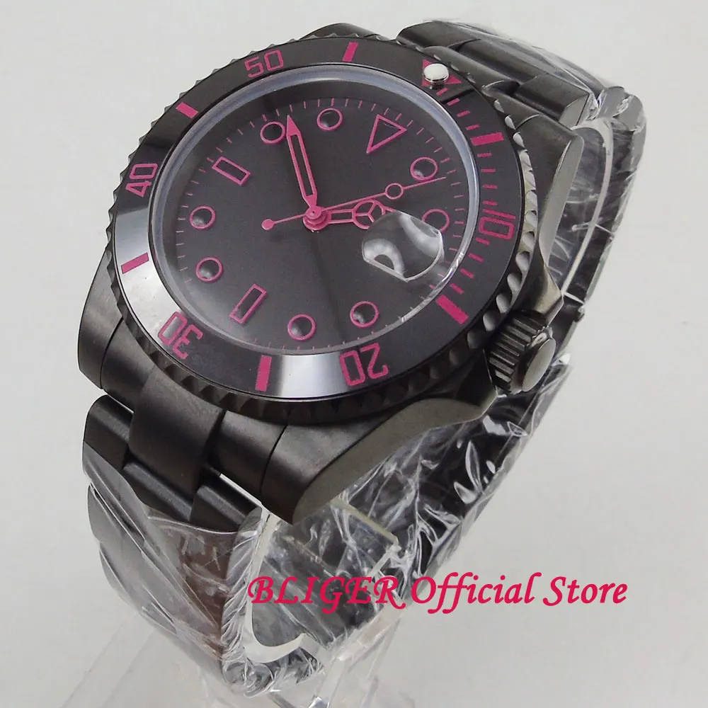 Wild 40mm PVD Coated Automatic Men's Watch Rotating Bezel Brushed Watch CaseDate Magnifier
Wild 40mm PVD Coated Automatic Men's Watch Rotating Bezel Brushed Watch CaseDate Magnifier