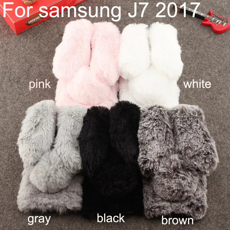 Чехол для Samsung Galaxy J7 2017 мягкая задняя крышка из ТПУ с кроличьими ушами fundas чехол