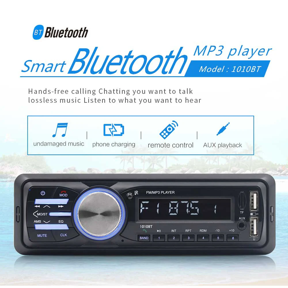 RS-1010BT 1 Din Bluetooth Vehicle Car MP3 Player Stereo Audio Player with FM Radio AUX SD Card U Disk Play LCD Remote Control
RS-1010BT 1 Din Bluetooth Vehicle Car MP3 Player Stereo Audio Player with FM Radio AUX SD Card U Disk Play LCD Remote Control