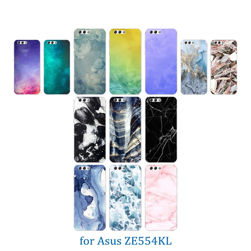 5 дюймов для Asus Zenfone 4 ZE554KL чехол телефона мягкий силиконовый цвет каменный узор