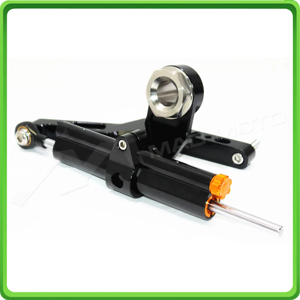 For Kawasaki Ninja ZX-6R ZX6R 636cc 2013 2014 2015 2016 2017 Steering Damper Stabilizer & Bracket Mount Kit Black color (5)