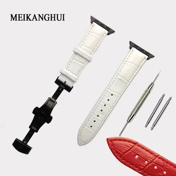 Genuine Leather Watchband + Adapters for iWatch Apple Watch 38mm Women bandjes Croco Band Wrist Bracelet Black Brown Red White
Genuine Leather Watchband + Adapters for iWatch Apple Watch 38mm Women bandjes Croco Band Wrist Bracelet Black Brown Red White
