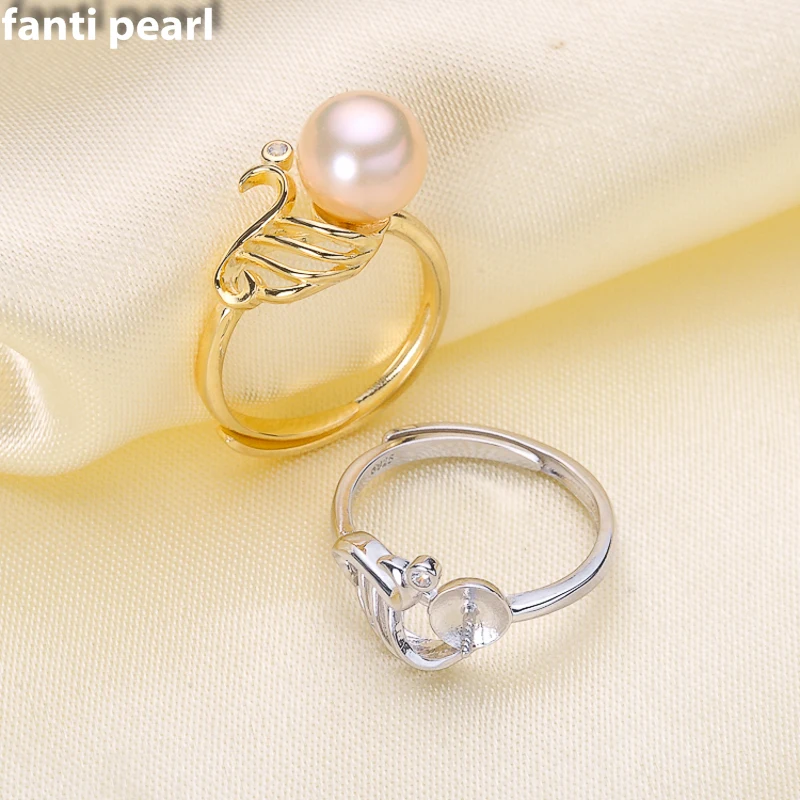 DIY Pearl Ring 925 silver Accessories Natural freshwater Pearl rings s925 Sterling Silver ring 8 -10 mm leaf
DIY Pearl Ring 925 silver Accessories Natural freshwater Pearl rings s925 Sterling Silver ring 8 -10 mm leaf