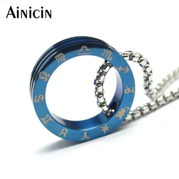 5pcs Blue Color Vacuum Plating the signs of zodiac Laser On The Ring Shape Pendants 2mm Box Chain Fashion Unisex Jewelry
5pcs Blue Color Vacuum Plating the signs of zodiac Laser On The Ring Shape Pendants 2mm Box Chain Fashion Unisex Jewelry