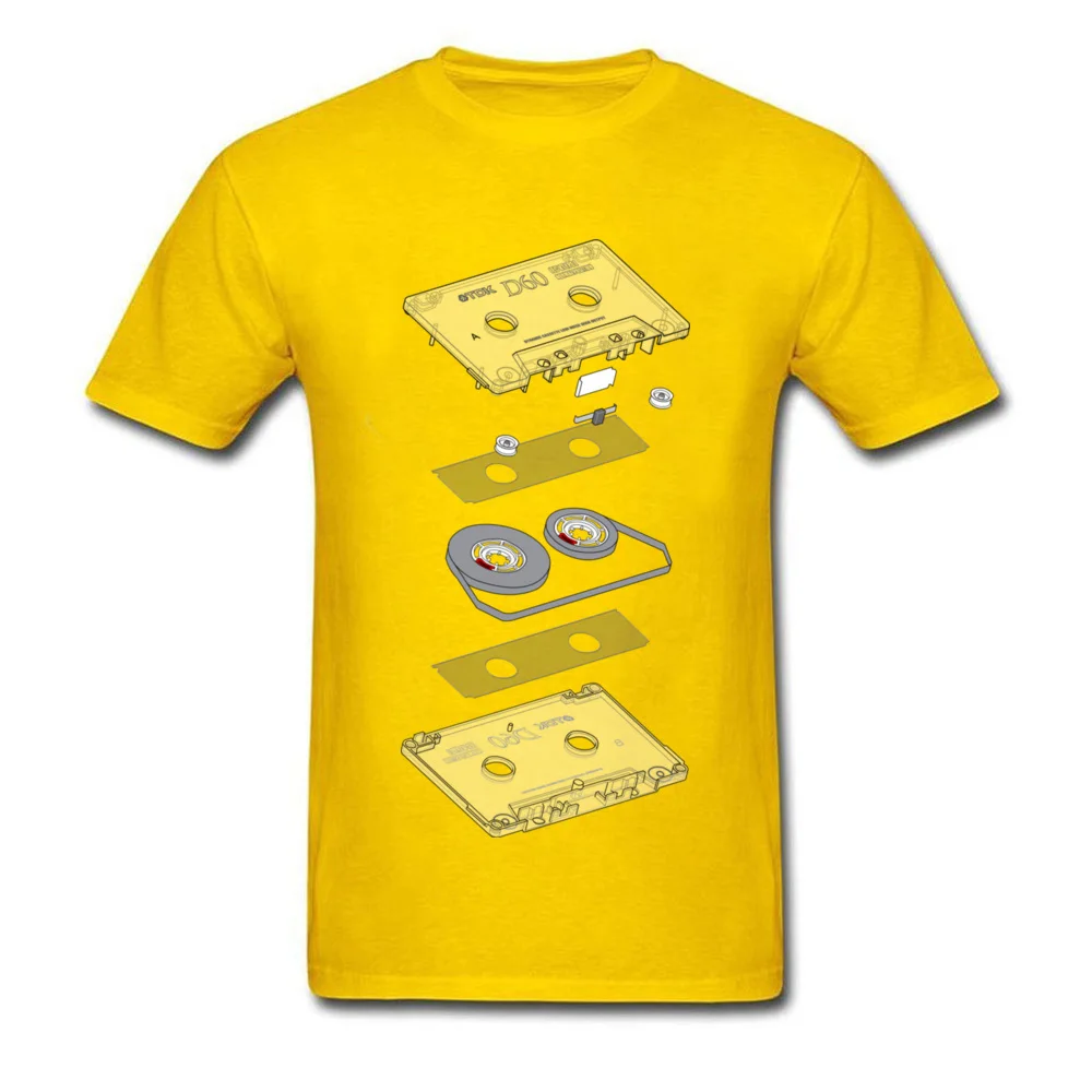 Cassette Explosion Top T-shirts Company Short Sleeve Family Cotton Fabric Round Neck Youth Tops & Tees Casual Tshirts Mother Day Cassette Explosion yellow