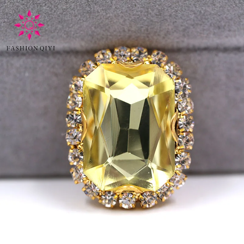 Free shipping Gold base Rectangular octagonal Light yellow sew on rhinestones glass Crystal button DIY clothing accessories
Free shipping Gold base Rectangular octagonal Light yellow sew on rhinestones glass Crystal button DIY clothing accessories