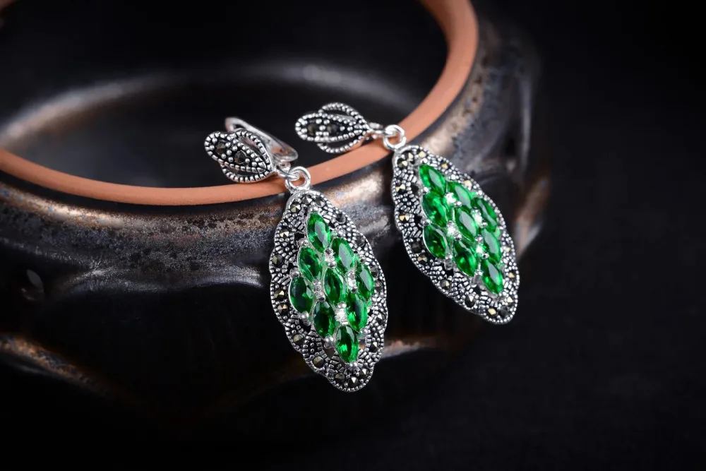 brinco wedding brincos moda pendientes earring Natural Green GEM Coin 925 Silver Marcasite Earrings valentine's gift
brinco wedding brincos moda pendientes earring Natural Green GEM Coin 925 Silver Marcasite Earrings valentine's gift