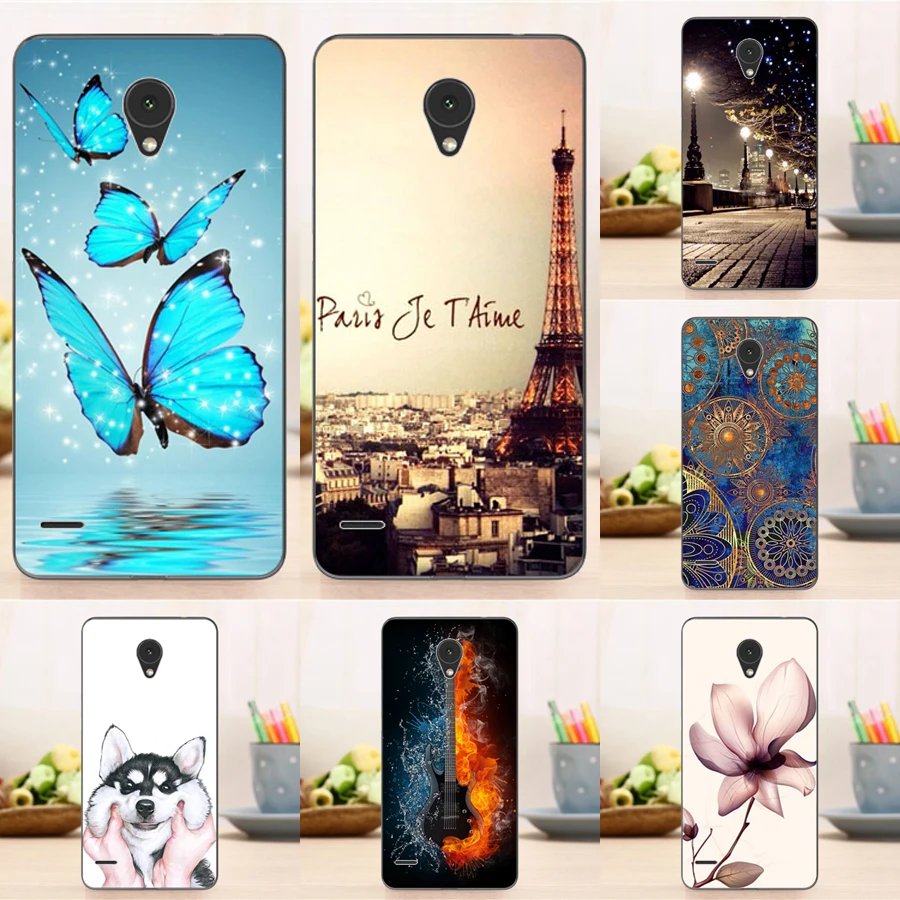 New Arrival Soft Back Fashion Case For ZTE Blade A210 Flower Tower Pattern Cover for 4.5 inch Funda |