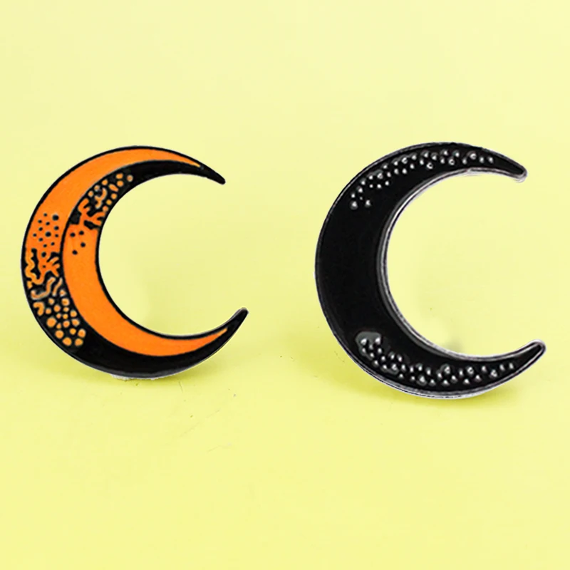 Cartoon Moon pins Crescent Moon Brooch Black Orange Blood Moon Punk Enamel pins Brooch Lapel Pin for women fashion accessories
Cartoon Moon pins Crescent Moon Brooch Black Orange Blood Moon Punk Enamel pins Brooch Lapel Pin for women fashion accessories
