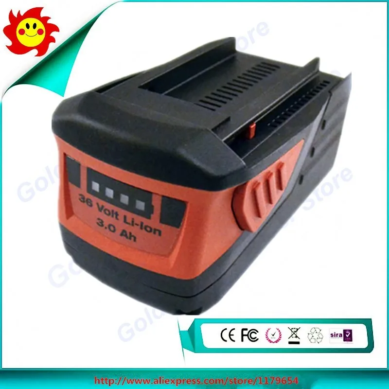 Free Shipping!Used GENUINE For HILTI 36V LITHIUM-ION BATTERY 3.0Ah for TE 6-A,TE7-A,36V CIRCULAR SAW And For ALL HILTI 36V CORD
Free Shipping!Used GENUINE For HILTI 36V LITHIUM-ION BATTERY 3.0Ah for TE 6-A,TE7-A,36V CIRCULAR SAW And For ALL HILTI 36V CORD