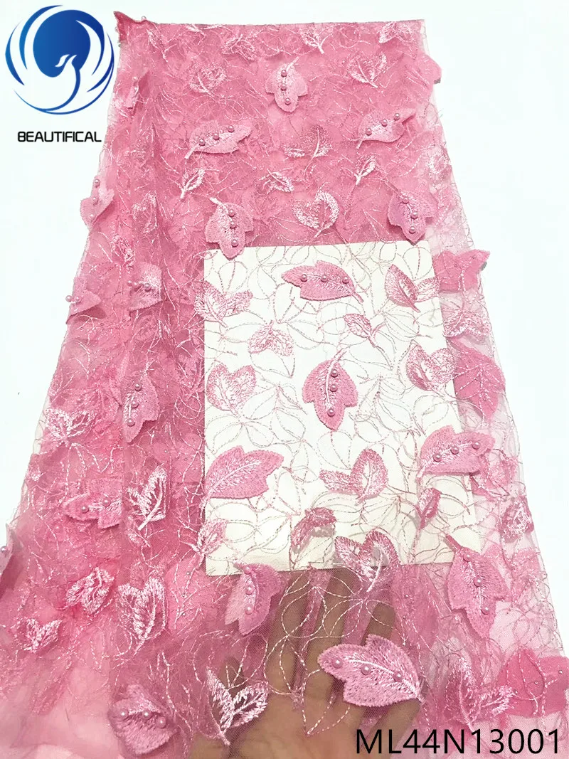 Beautifical nigerian lace fabrics leaf embroidery net lace fabric with beads New arrival 5yards french lace wholesale ML44N130
Beautifical nigerian lace fabrics leaf embroidery net lace fabric with beads New arrival 5yards french lace wholesale ML44N130
