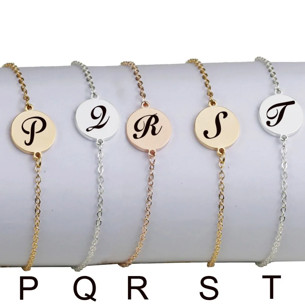 Personalized Rose Gold/Silver Titanium Steel 26 Letter Bracelet Snake Chain Charm Bracelet Female Personality Jewelry A-Z
Personalized Rose Gold/Silver Titanium Steel 26 Letter Bracelet Snake Chain Charm Bracelet Female Personality Jewelry A-Z
