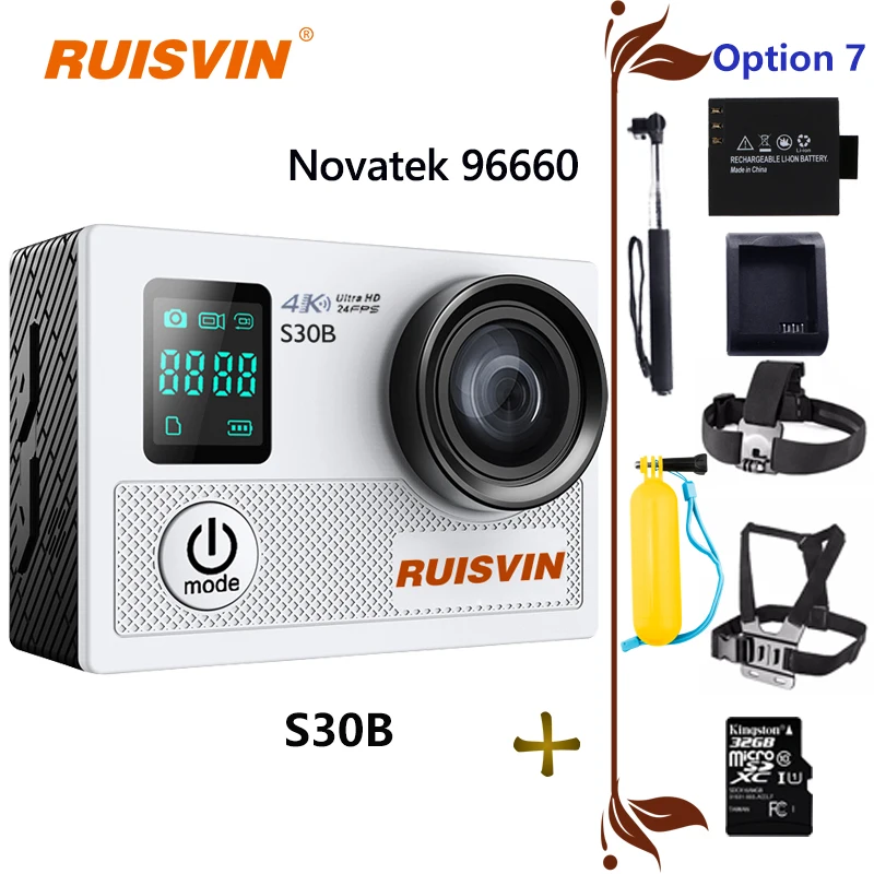 4K hero 5 Style RUISVIN S30B Action Camera WIFI 20MP Full HD 1080P 60FPS 2.0" LCD Diving 30M Waterproof Sport Camera mini cam
4K hero 5 Style RUISVIN S30B Action Camera WIFI 20MP Full HD 1080P 60FPS 2.0" LCD Diving 30M Waterproof Sport Camera mini cam