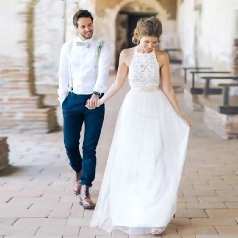halter bridal dress