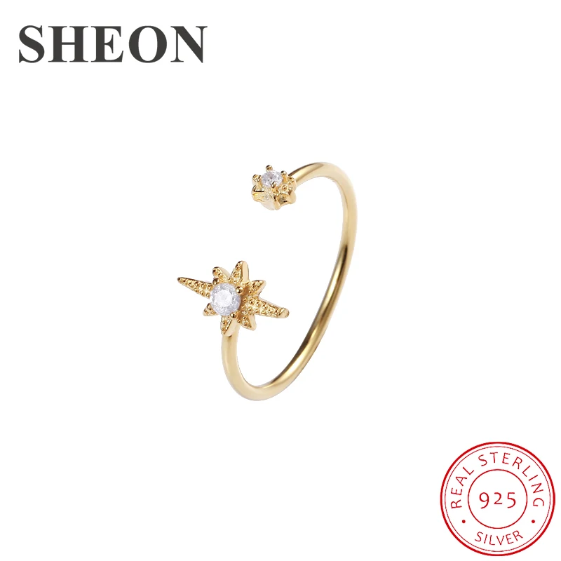 SHEON Dazzling Star Ring 925 Sterling Silver Golden Personality Open Adjustable Finger Rings for Women Sterling Silver Jewelry
SHEON Dazzling Star Ring 925 Sterling Silver Golden Personality Open Adjustable Finger Rings for Women Sterling Silver Jewelry