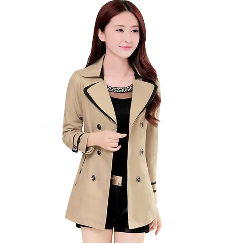 New3 Season lapel double Breasted Trench Coat British Ladies Self-cultivation Beige Coat For Women Causal Stylish Black Pea Coat
New3 Season lapel double Breasted Trench Coat British Ladies Self-cultivation Beige Coat For Women Causal Stylish Black Pea Coat