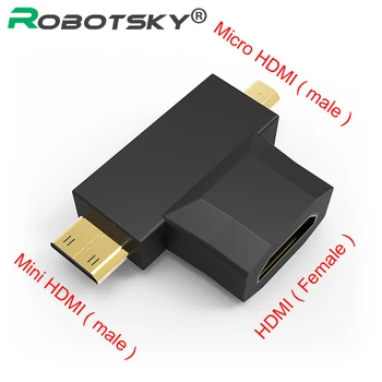 3 in 1 Micro Mini HDMI to HDMI Converter Male to Female HDMI Adapter Cable Gold-plated 1080P for HDTV Projector
3 in 1 Micro Mini HDMI to HDMI Converter Male to Female HDMI Adapter Cable Gold-plated 1080P for HDTV Projector