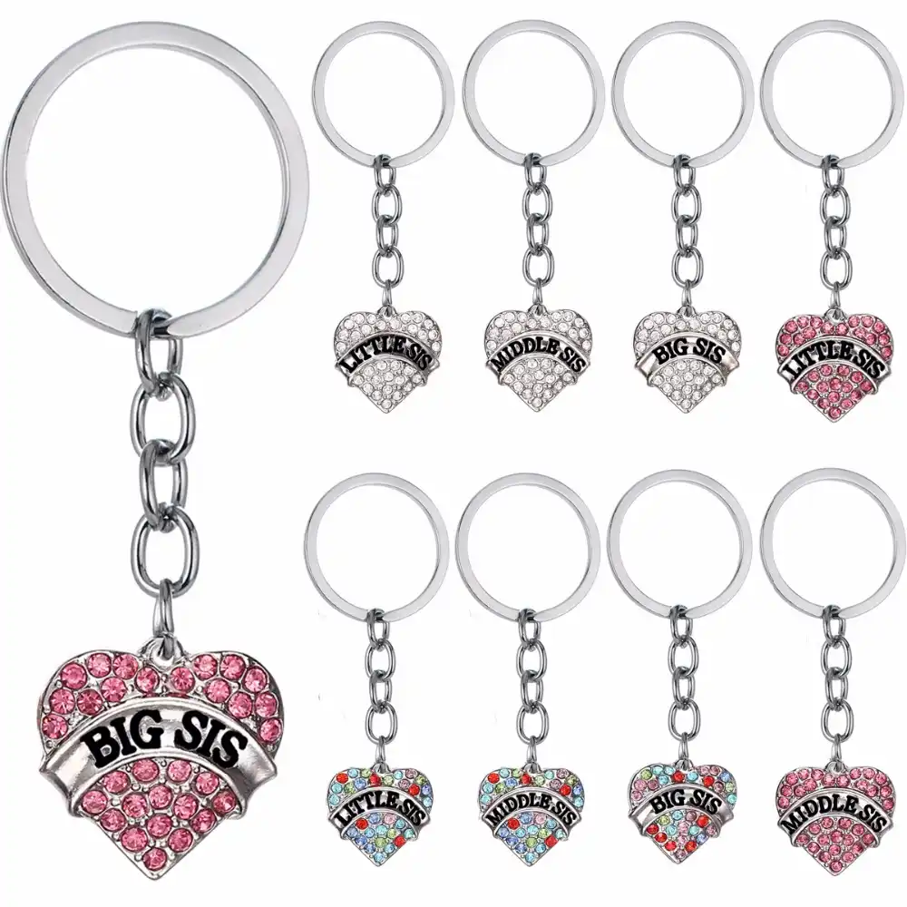 sis sister keyring gift for family best friend key chains rings