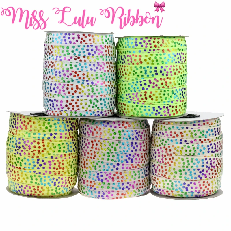 5/8"16mm hologram polka dots printed fold over elastic ribbon glitter geometric tape handmade hair bows party decoration 50yards
5/8"16mm hologram polka dots printed fold over elastic ribbon glitter geometric tape handmade hair bows party decoration 50yards