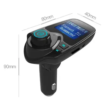 

Car Mp3 Player Wireless Bluetooth Fm Transmitter FM Modulator HandsFree Car Kit A2DP 5V 2.1A USB Charger for iPhone Samsung T11